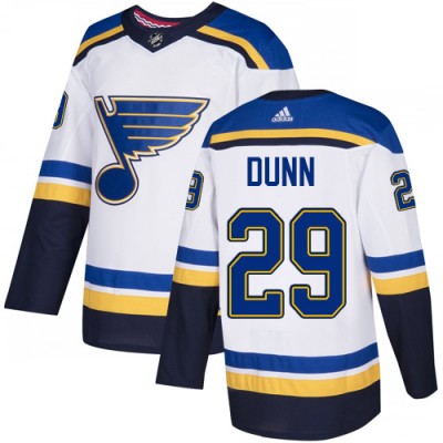 Adidas St. Louis Blues #29 Vince Dunn White Road Authentic Stitched NHL Jersey